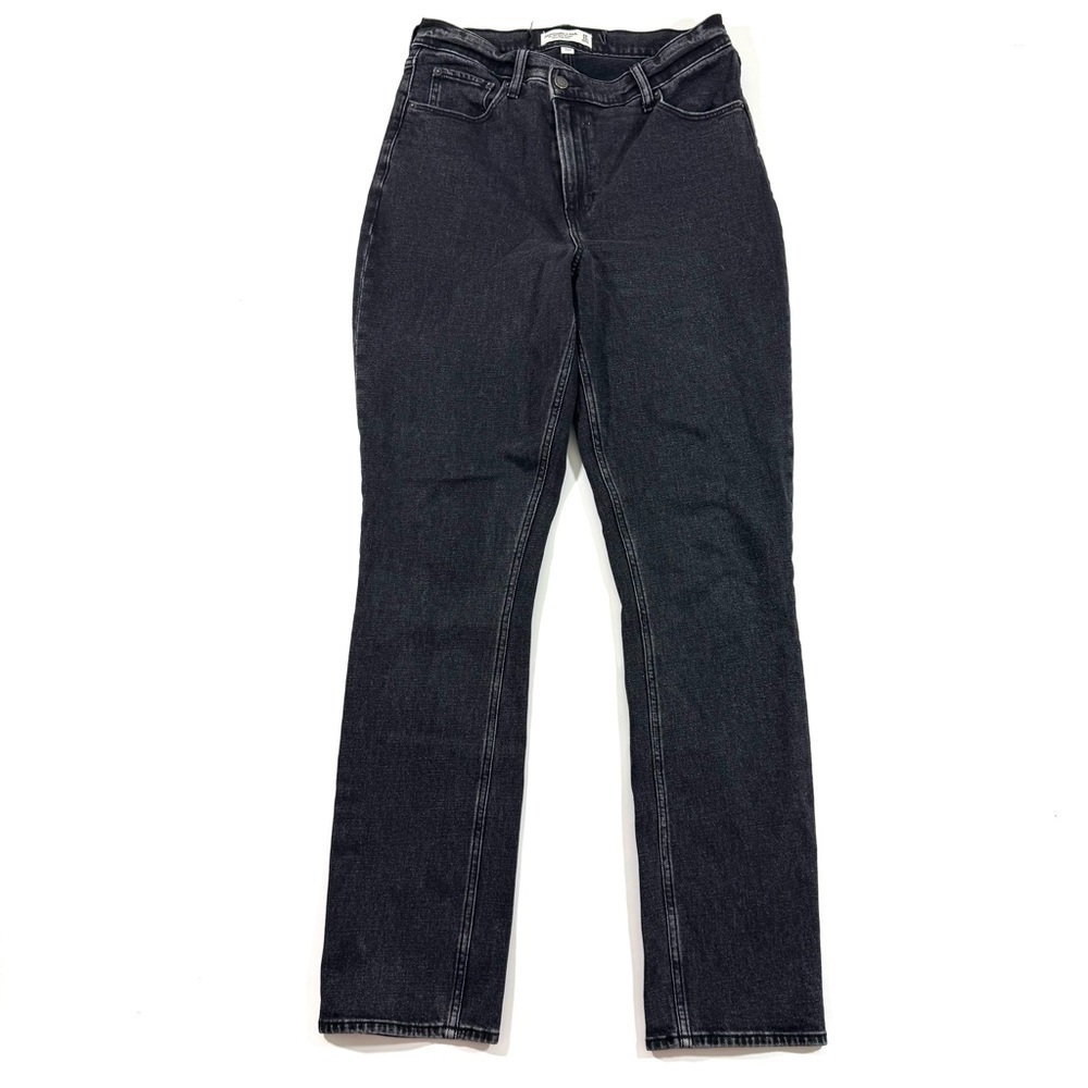 Abercrombie 90s Slim Straight Crossover Jeans Ultra High Rise Black